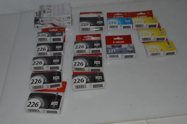 ^^ Canon Pixma Cli-226Bk, 226Y, 226C, 221Bk + Lot Of 18 Cartridges (Lau30)