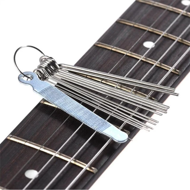Ensemble 14 Pièces Limes Aiguilles + Lime Plate – Outils Précision Pour Guitare, Lutherie, Réglage Frettes Et Nettoyage Rainures