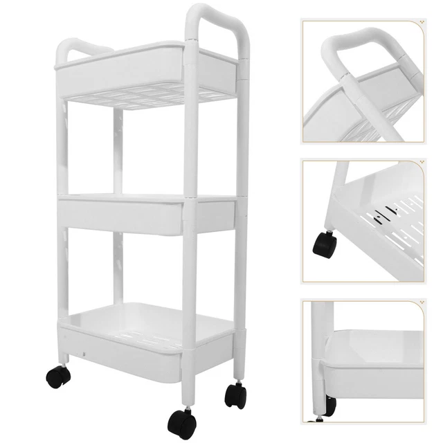 Carrello Multiuso A 3 Ripiani In Bambù Vovala - Con Ruote Girevoli, Leggero, Per Cucina, Bagno O Ufficio, Giallo