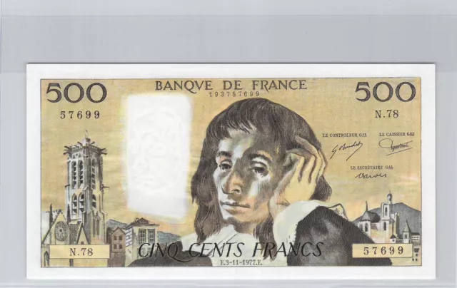 France 500 Francs Pascal 3.11.1977 N.78 N° 193757699 Pick 156d New