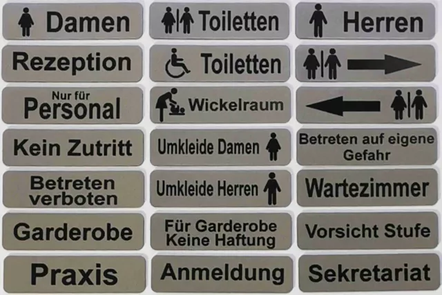 Toilettenschild Türschild Hinweisschild WC Toilette Klo graviert selbstklebend