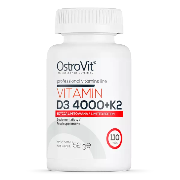 Vitamin D3 4000 IU + K2 100mcg - 100 Tablets - Cholecalciferol MK-7