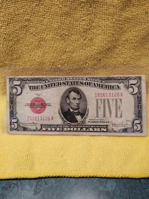 1928 F FIVE DOLLAR Red Seal United States Note