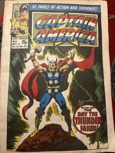 CAPTAIN AMERICA Comic - No 31 - Date 23/09/1981 - UK Paper Comic