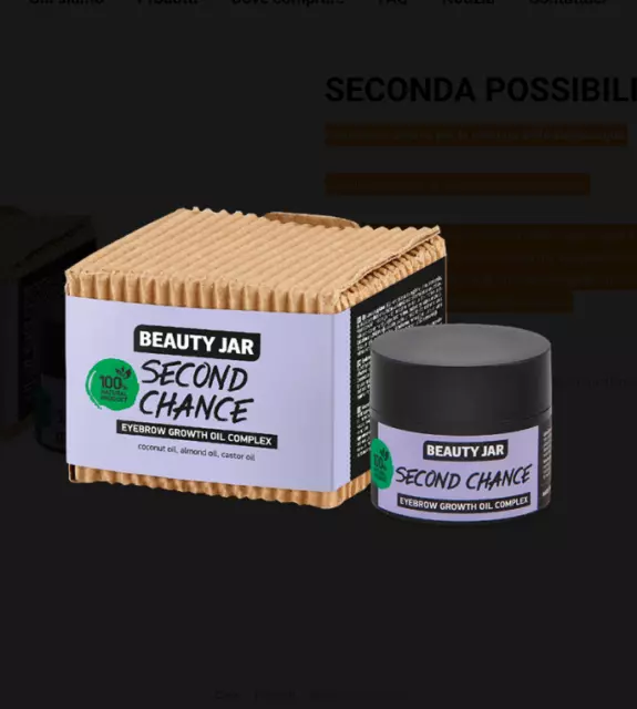 Beauty Jar SECOND CHANCE Per la Crescita delle Sopracciglia Vegan 15 ml