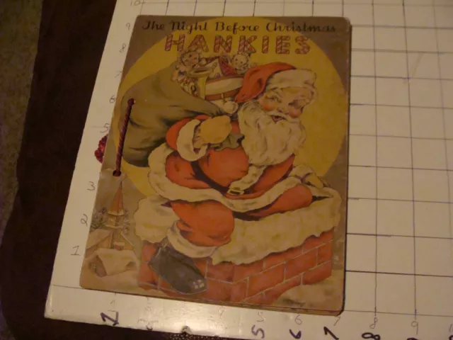 THE NIGHT BEFORE CHRISTMAS: HANKIES BOOK, 1941 hermann hankerchief w 1 hankie