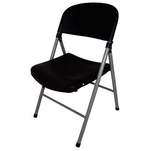 2x Folding Chair Black Folding Foldable Collapsible Chairs Bolero Utility Event