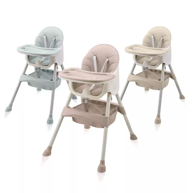 Baby Vivo Chaise Haute de Bébé pour Enfants Réglable Tablette Siège Turquoise