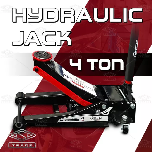 4 Ton Heavy Duty Ultra Low Profile Hydraulic Trolley JACK for SUVs 4x4s Van