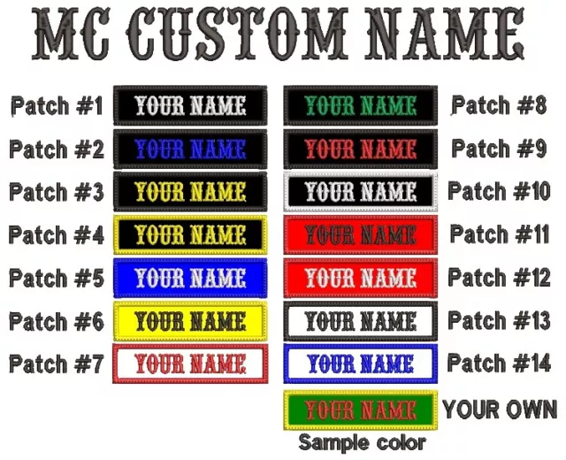 Biker, Mc Custom Name Embroidered Patch, Iron On/Sewon Fast Shipping, Usa Seller