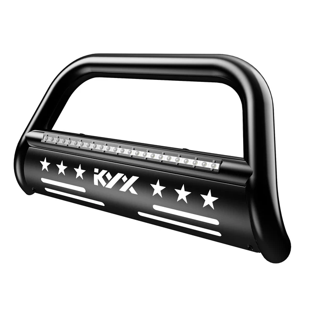 Bull Bar Push Front Bumper Grille Guard with LED Light For Toyota Tacoma 2016-20