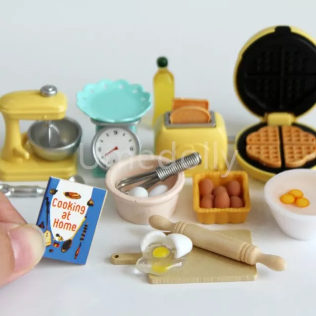 21x Casa de muñecas Escala 1:12TH Juego de Cocina en Miniatura Accesorios de Cocina para Hornear