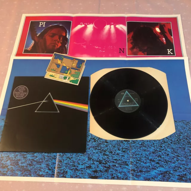 Pink Floyd - Dark Side Of The Moon Lp 1973 Uk Press + 2 Posters 2 Sticker N/Mint