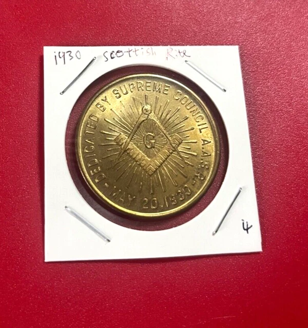 1930 SCOTTISH RITE Cathedral Vally Of Moline Masonic Token £122.58 ...