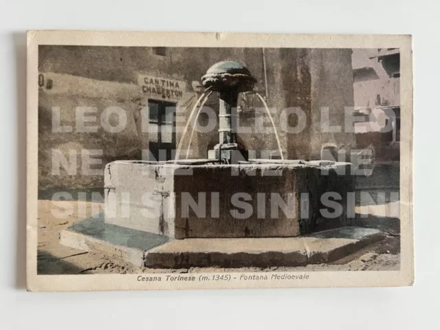 CARTOLINA CESENA TORINESE (TO) Fontana Medioevale- ANNO 1933 - VG