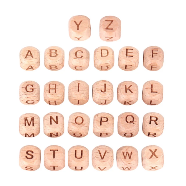 26 Pcs English Letter Beads DIY Making Beads Wooden Beads Beads Kids Molar