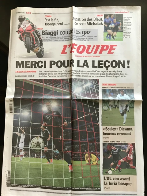 B L'EQUIPE JOURNAL 15/03/2012; Ligue Des Champions; Inter Milan Marseille 126124424610