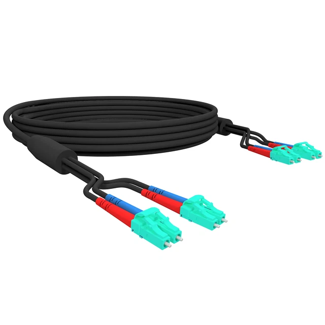 LWL OM3 2 x Duplex Glasfaser Outdoor stahl armiertes LC Patchkabel 3,0mm MM