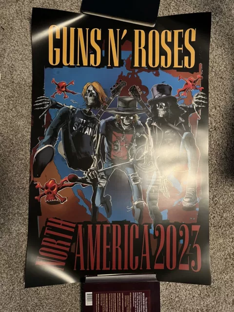 2023 Guns N’ Roses North American Tour Official Merch Poster Axl Slash Duff