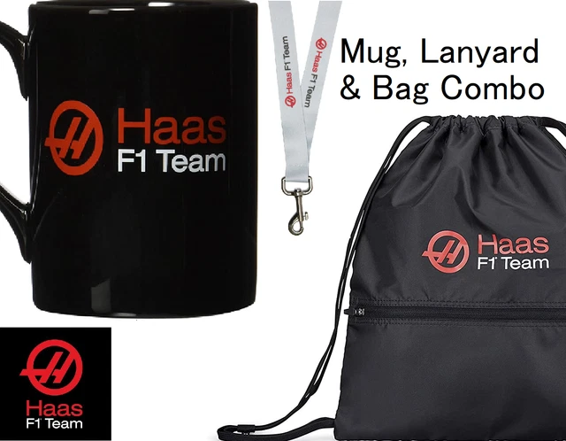 BORSA TAZZA CORDINO Zaino Combo Coppa Cinturino Collo Haas Formula Uno 1 Racing Team Nuovo!