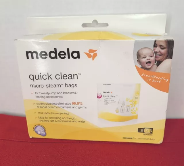 MEDELA Quick Clean Micro Steam Bags 5 included  New Breast Feeding Sanatizing