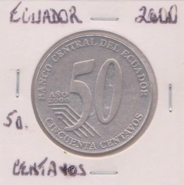 (H203-54) 2003 Ecuador 50 Centavos Coin (BD)