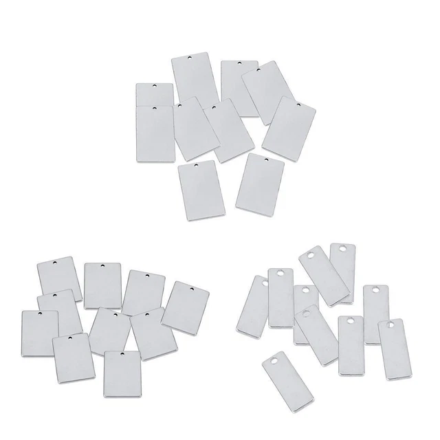 10  aus aus  Flach Rechteck Blank Stamping Charms Tag Anhänger