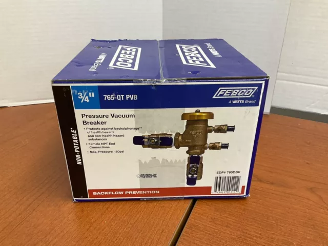 Febco 765DBV 3/4" Pressure Vacuum Breaker