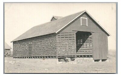 RPPC Rural Americana New Barn Great Plains Farming NE? Real Photo Postcard