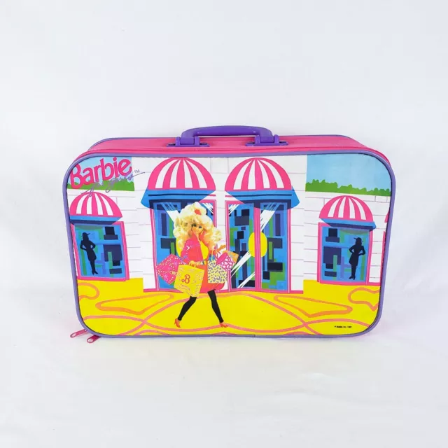 Vintage Barbie 1991 Vinyl Overnight Suitcase Luggage Travel Carry Briefcase