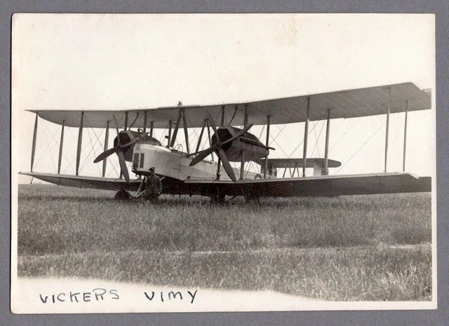 Vickers Vimy Bomber Iv Vintage Photo Raf Royal Air Force