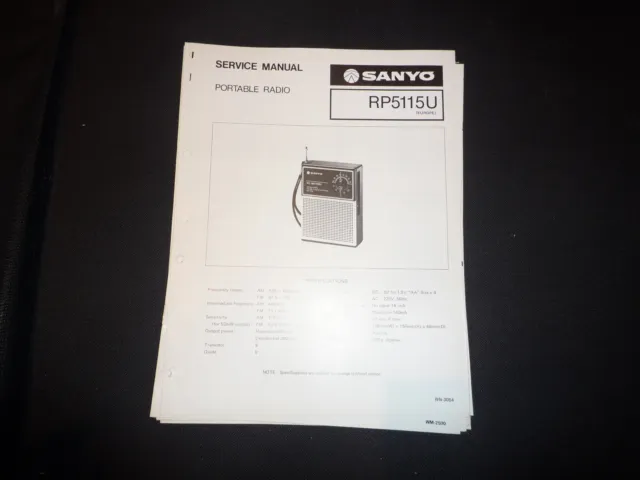 Original Service Manual Schaltplan Sanyo RP5115U