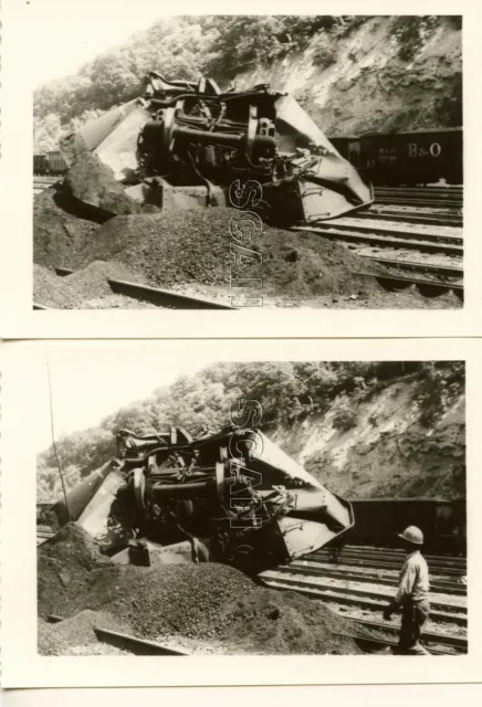 9F834 (2) Rp 1965 Western Maryland Railroad Wreck Knobmount Wv
