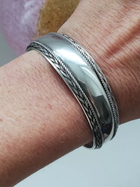 Ancien Bracelet En Argent Massif Silver 925 Jonc créateur art Collection