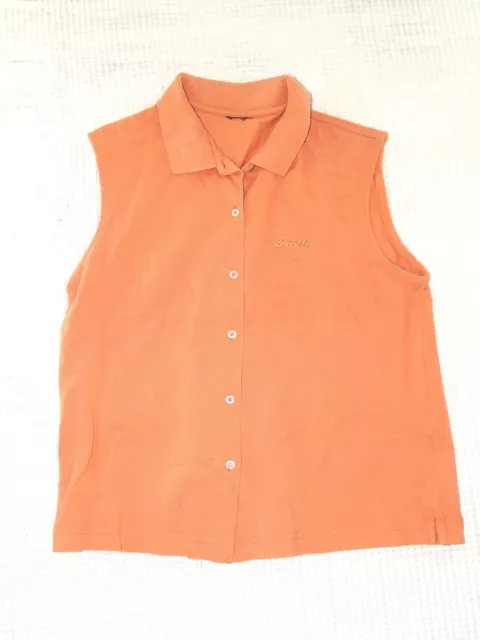 lotto polo maglia donna arancione cotone senza maniche t shirt xl extra large