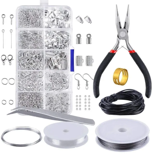 877x Jewelry Making Supplies Kit Findings Beading Wires Repair Tools Accessories
