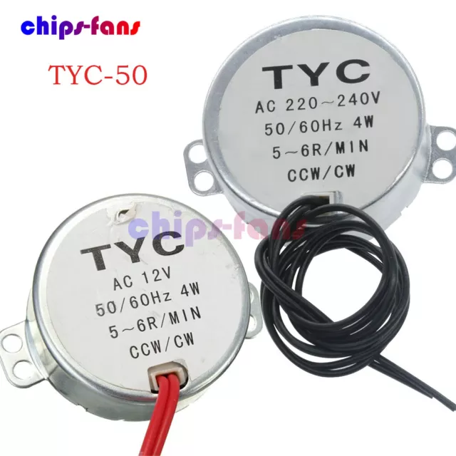 AC 12V/220V TYC-50 4W 50/60Hz Synchronous Motor 2.5/3/5/6RPM For Microwave