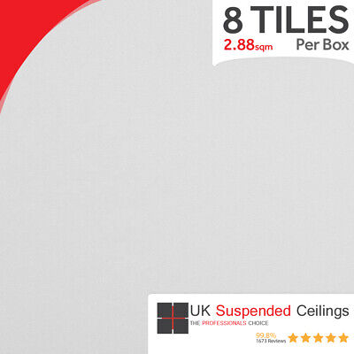 Suspended Vinyl Ceiling Tiles 600 x 600 Laminated Wipeable Easy Clean 595 x 595