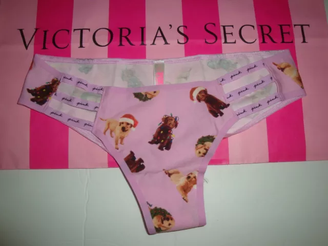 VICTORIAS SECRET MINI Logo Triple Strappy Cheekster SEXY Panty Cotton NWT  PINK £11.38 - PicClick UK