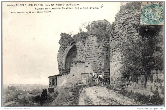 33 CUBZAC LES PONT - ruines de l'ancien chateau des 4 fils aymon