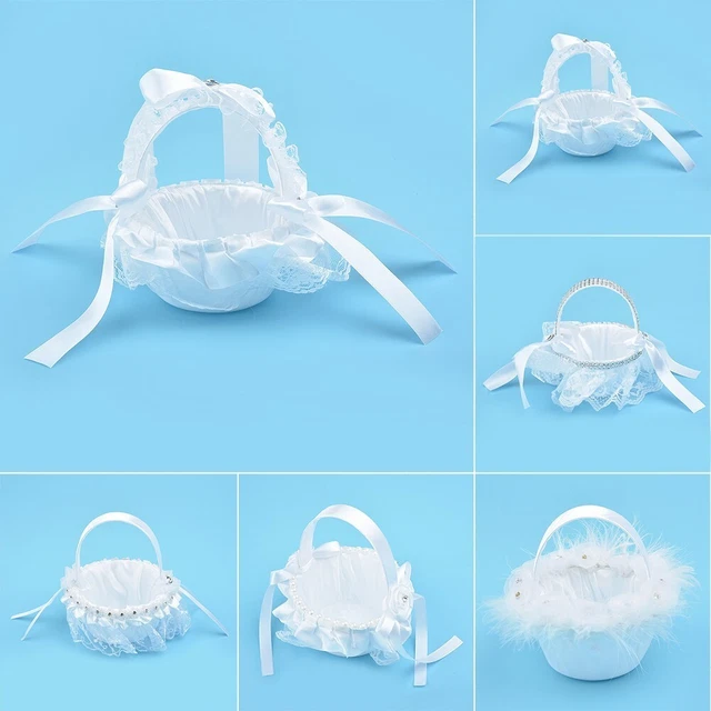 Coeur Cristal Mariage Mariée Fête Fleur Fille Panier Anneau Porteur Oreiller