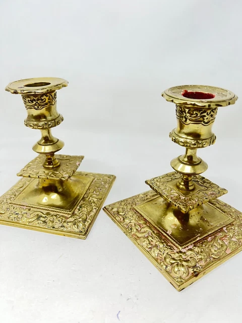 Paire De Bougeoirs De Table XIX EME Bronze & Dauphin Antique Candelstick 19 th