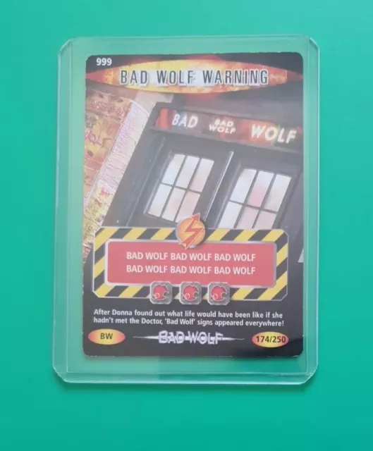 DR WHO rare trading card 174/250 Devastator BAD WOLF WARNING 999