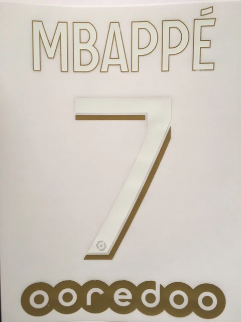 Flocage officiel Mbappe N°7 Ligue 1 PSG 23/24 Third vendeur