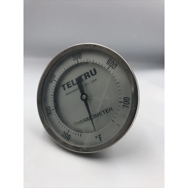 Tel-Tru Thermometer 5" Face Every Angle 150-750° F 8" Stem