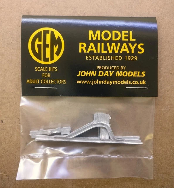 GEM MODEL RAILWAYS 'TT' SCALE BUFFER STOP rail built WHITE METAL KIT £4