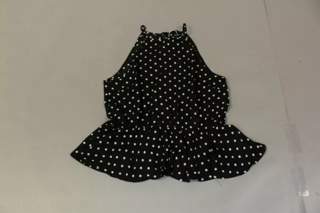 Boohoo Women's Plus Polka Dot Peplum Cami MW8 Black US:14 UK:18 NWT