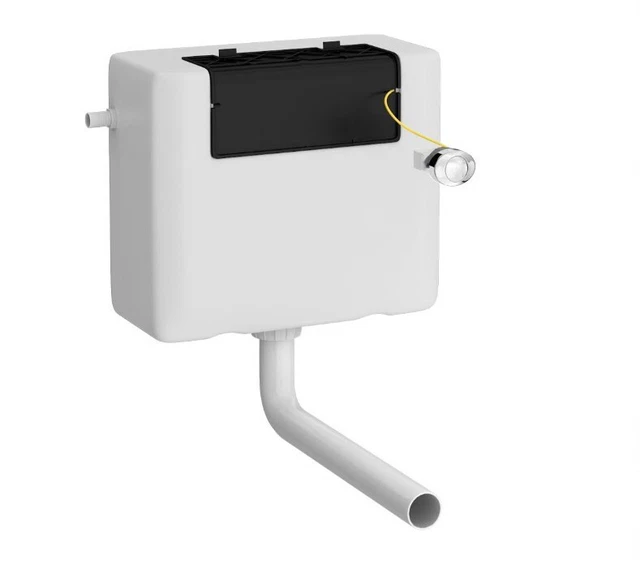 TOILET WC CONCEALED Cistern Dual Flush Hidden Unit Wall Hung Chrome ...