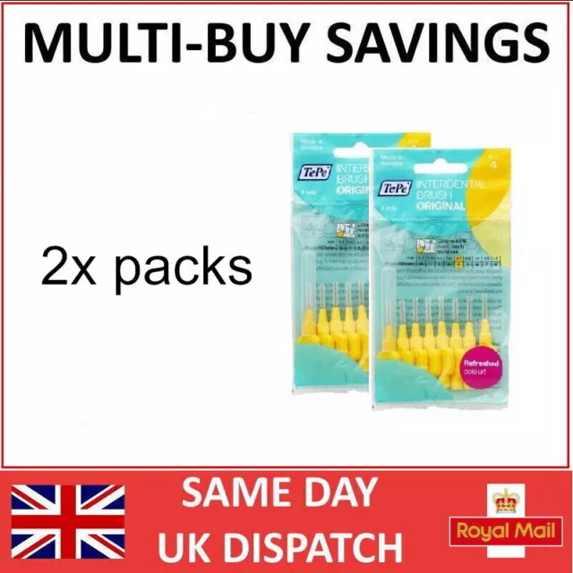 TePe Interdental Brushes 0.7mm Yellow - 2 packets - Multibuy savings