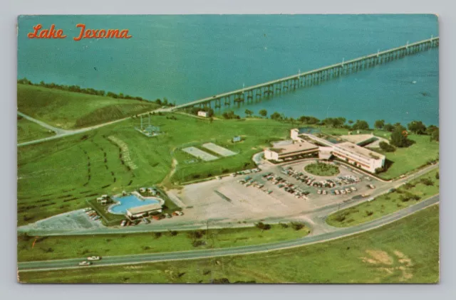 Postcard Aerial View Lake Texoma State Park Roosevelt Bridge Oklahoma c1976
